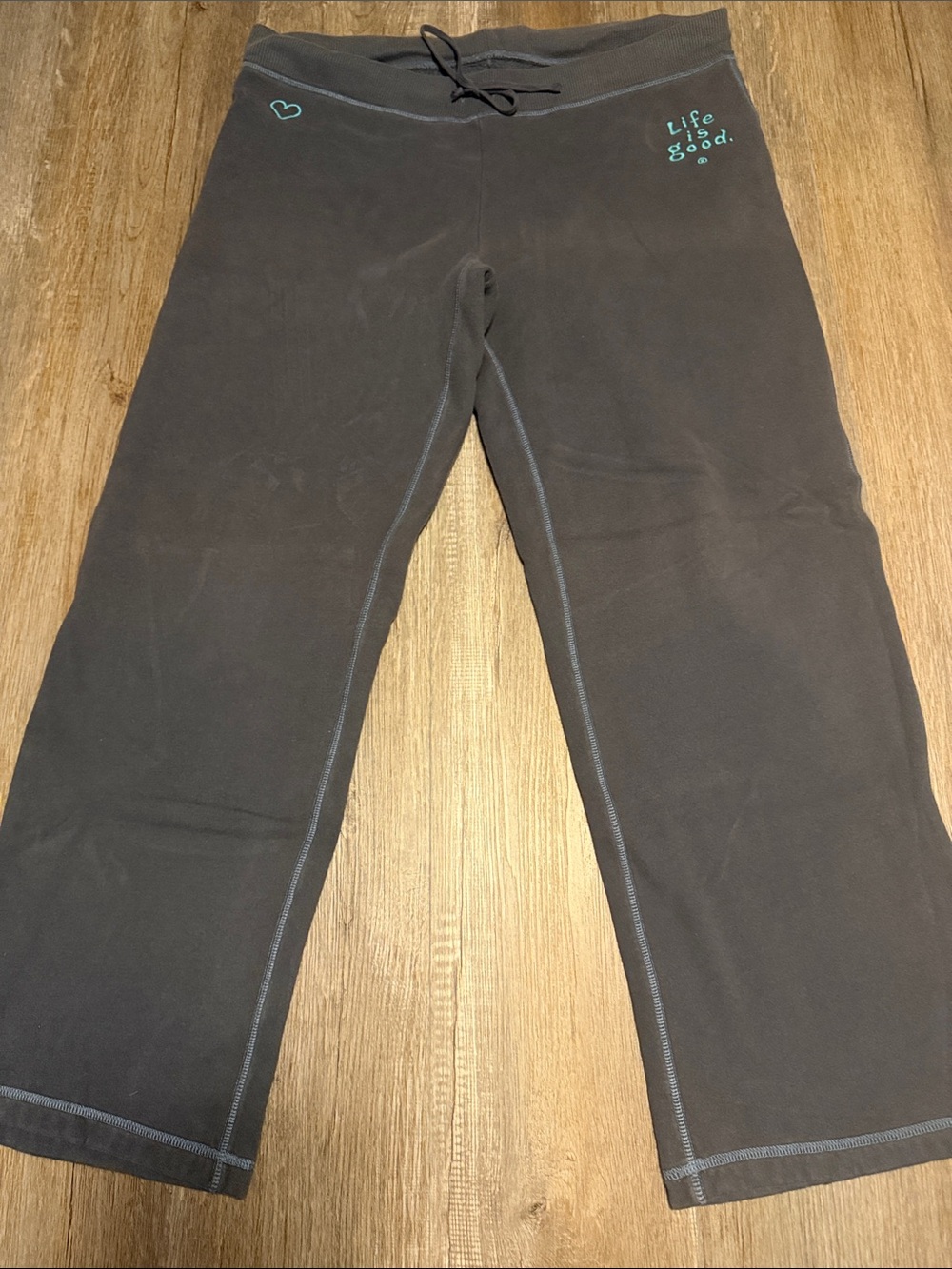 Life is Good Sweatpants with Teal Accents